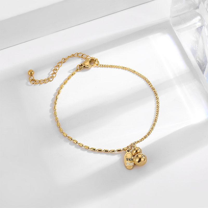 Элегантный женский браслет-шарм из титановой стали с 18-каратным золотым покрытием в виде тыквы-горлянки – Стильное и универсальное украшение для рук 18K Gold
Элегантный женский браслет-шарм из титановой стали с 18-каратным золотым покрытием в виде тыквы-горлянки – Стильное и универсальное украшение для рук 18K Gold