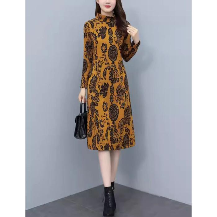 Compound imitation super winter long-sleeved dress, fleece and thickened mother dress, medium and long over-the-knee thin bottoming skirt 4XL жовтий
Compound imitation super winter long-sleeved dress, fleece and thickened mother dress, medium and long over-the-knee thin bottoming skirt 4XL жовтий