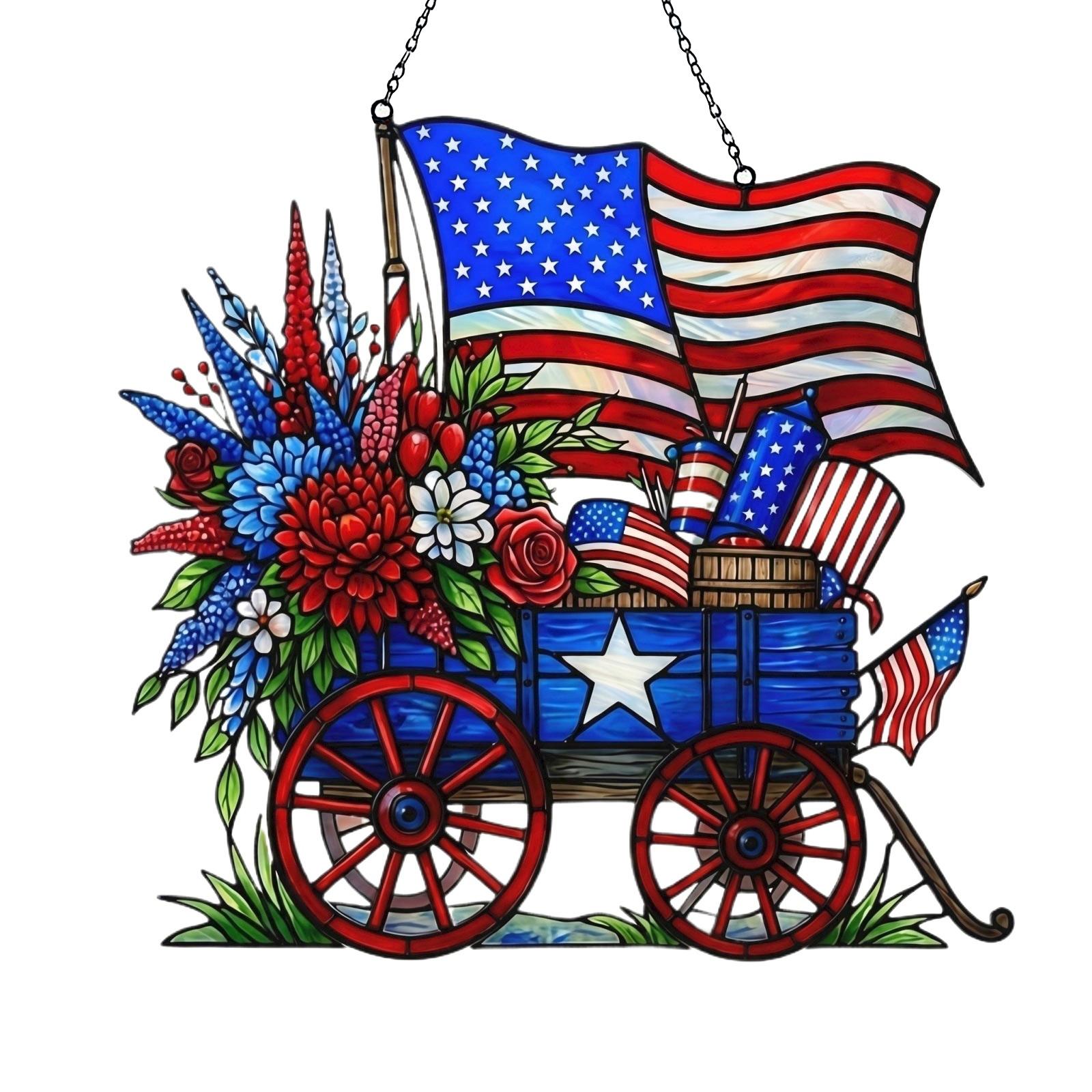 Acrylic Hanging Ornament Featuring Two Birds and Floral Arrangement in a Rectangular Basket with Star and Stripe Pattern Suitable for Decorative Use One Size
Acrylic Hanging Ornament Featuring Two Birds and Floral Arrangement in a Rectangular Basket with Star and Stripe Pattern Suitable for Decorative Use One Size