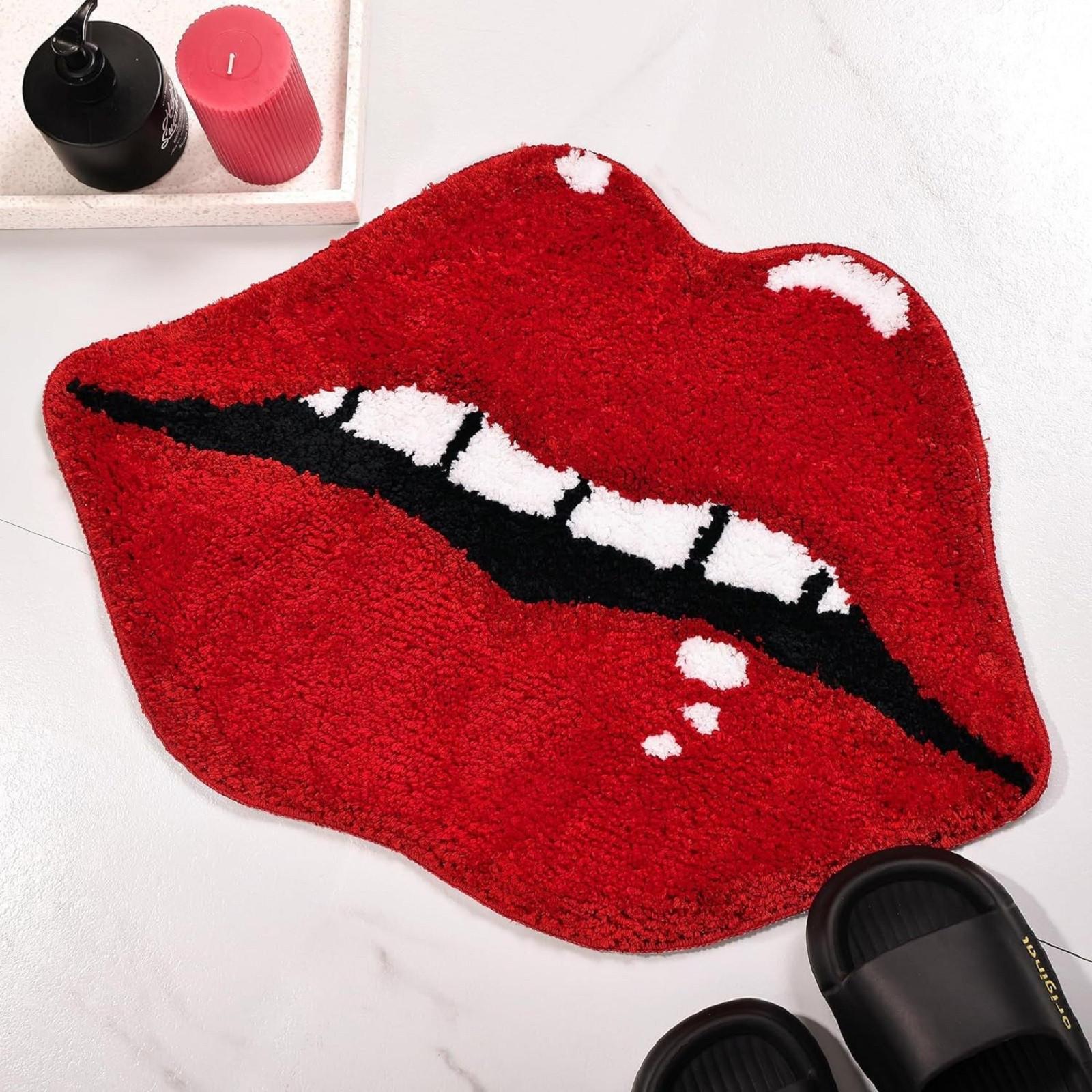 Unique Red Lips Shaped Floor Mat Soft Plush Rug For Bedroom, Bathroom, Or Living Room Non-Slip Backing One Size
Unique Red Lips Shaped Floor Mat Soft Plush Rug For Bedroom, Bathroom, Or Living Room Non-Slip Backing One Size