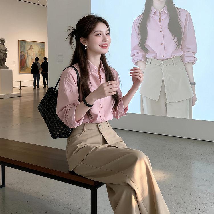 Korean Fashionable Two-Piece Women s Set: Pink Age-Reducing Shirt & Loose Casual Long Pants (2026) S
Korean Fashionable Two-Piece Women s Set: Pink Age-Reducing Shirt & Loose Casual Long Pants (2026) S
