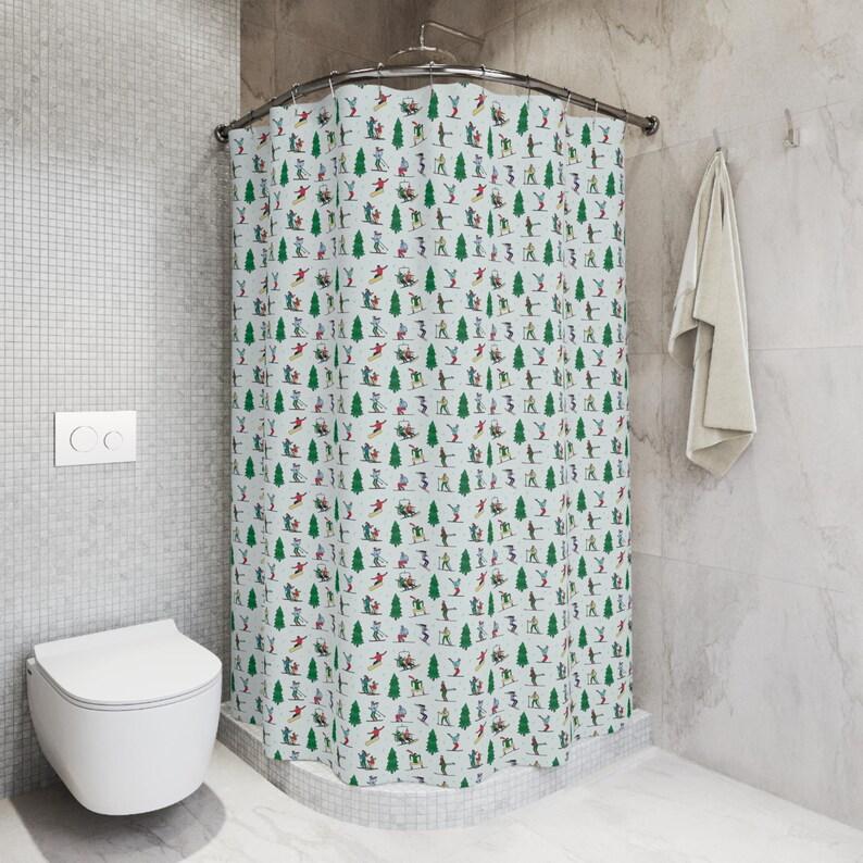 Ski Print Shower Curtains - Ski Themed Winter Landscape Bathroom Decor, Skier Shower Curtain, Perfect Skiing Gifts & Accessories W60H190(CM)-1 Pcs
Ski Print Shower Curtains - Ski Themed Winter Landscape Bathroom Decor, Skier Shower Curtain, Perfect Skiing Gifts & Accessories W60H190(CM)-1 Pcs