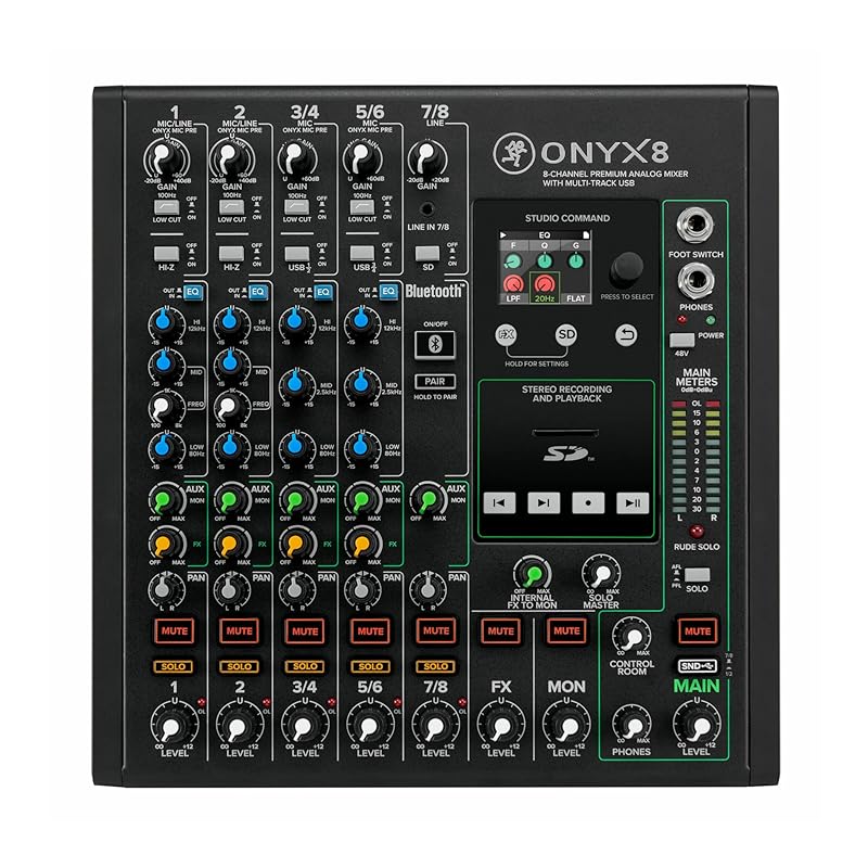 MACKIE Mackie multitrack recording usb Premium analog mixer with built-in I/O Onyx8
MACKIE Mackie multitrack recording usb Premium analog mixer with built-in I/O Onyx8