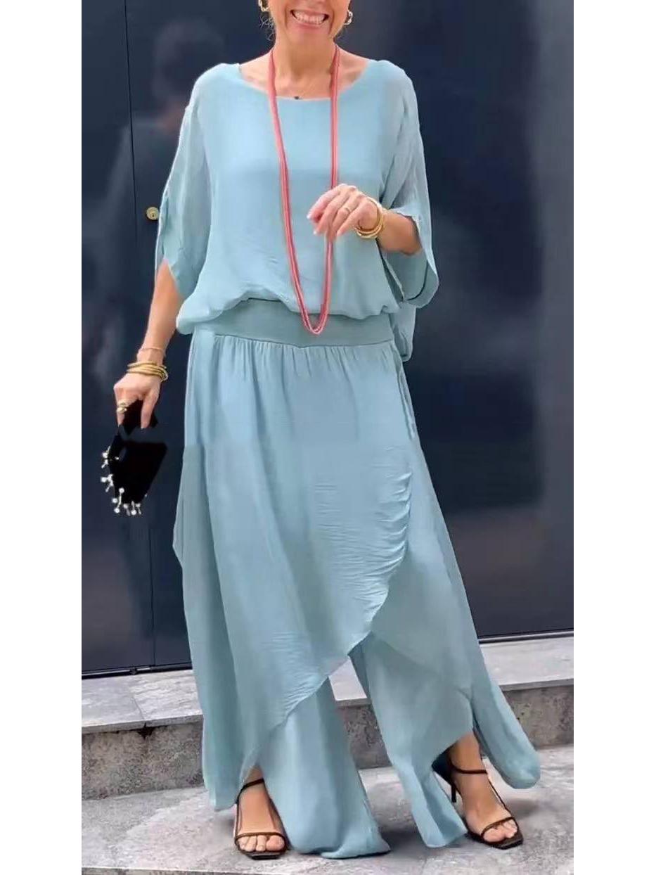 2025 Summer Loose Chiffon Top & Split Wide-Leg Pants Casual Set - Europe/US Style M мятный зеленый
2025 Summer Loose Chiffon Top & Split Wide-Leg Pants Casual Set - Europe/US Style M мятный зеленый