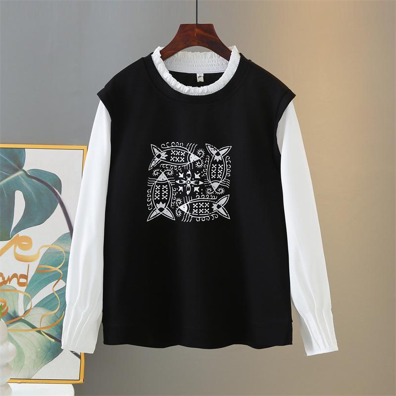 Spring 2026 Plus Size Women s 2-Piece Hoodie with Lace Collar and Long Sleeves - Printed Casual Cotton Top 3XL чорний
Spring 2026 Plus Size Women s 2-Piece Hoodie with Lace Collar and Long Sleeves - Printed Casual Cotton Top 3XL чорний