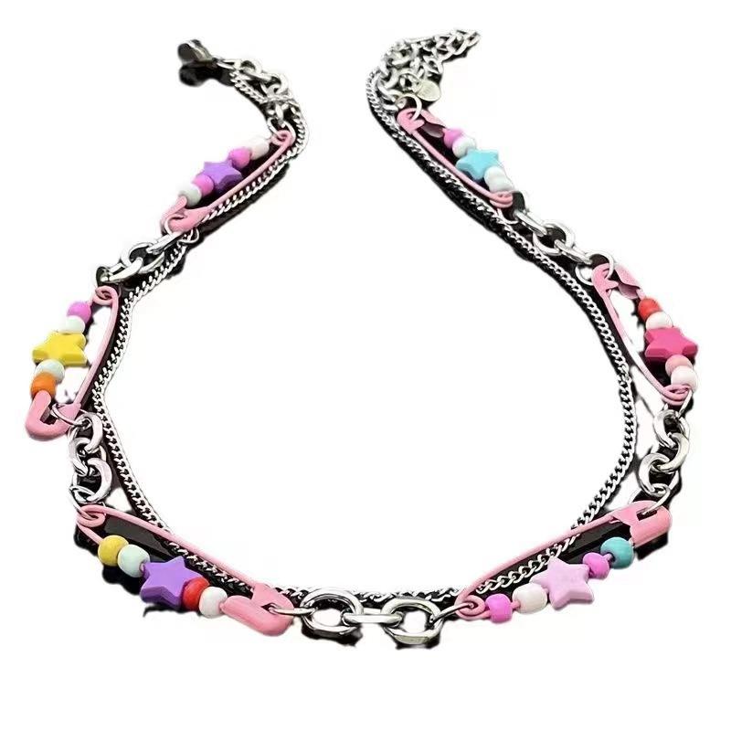 Candy color beaded pin splicing necklace female ins niche design sweet cool babes color double collarbone chain tide
Candy color beaded pin splicing necklace female ins niche design sweet cool babes color double collarbone chain tide