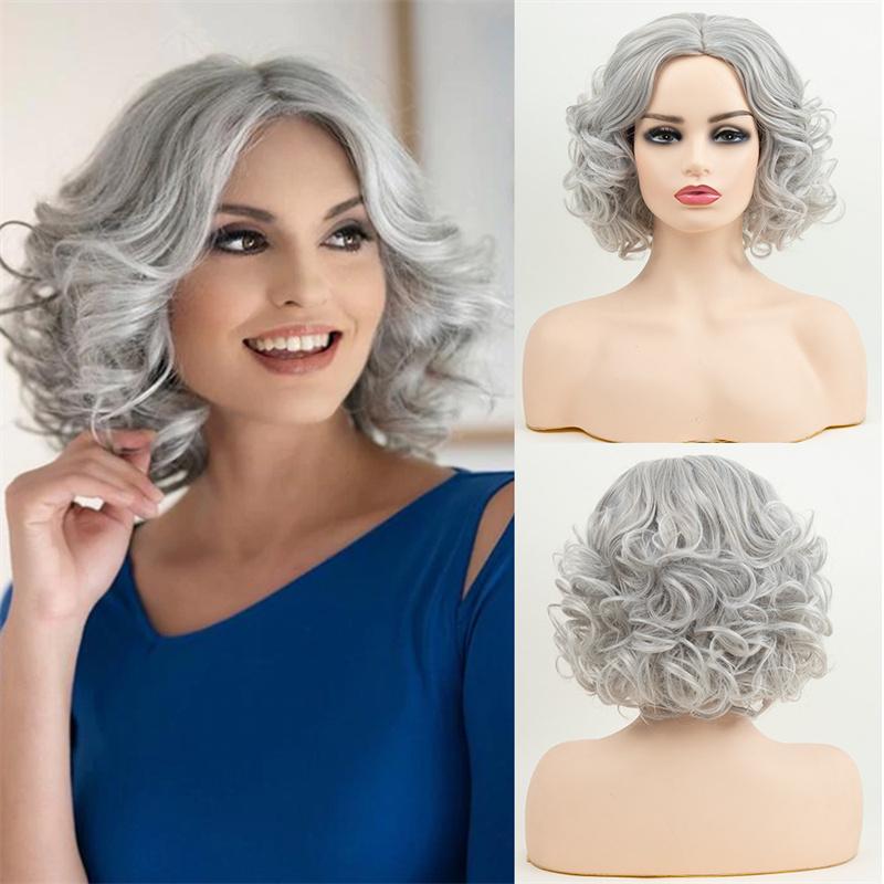Synthetic Short Grey Curly Wig for Women Natural Curly Hair Old Woman Wigs Cosplay Costume Use Grandmother Wig Heat Resistant
Synthetic Short Grey Curly Wig for Women Natural Curly Hair Old Woman Wigs Cosplay Costume Use Grandmother Wig Heat Resistant