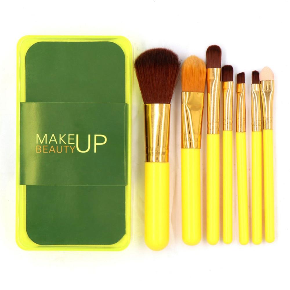 7Pcs / set Набір пензлів для макіяжу для тонального пудрового рум янцю Для тіней для очей губ Макіяж очей Косметичний інструмент жовтий
7Pcs / set Набір пензлів для макіяжу для тонального пудрового рум янцю Для тіней для очей губ Макіяж очей Косметичний інструмент жовтий