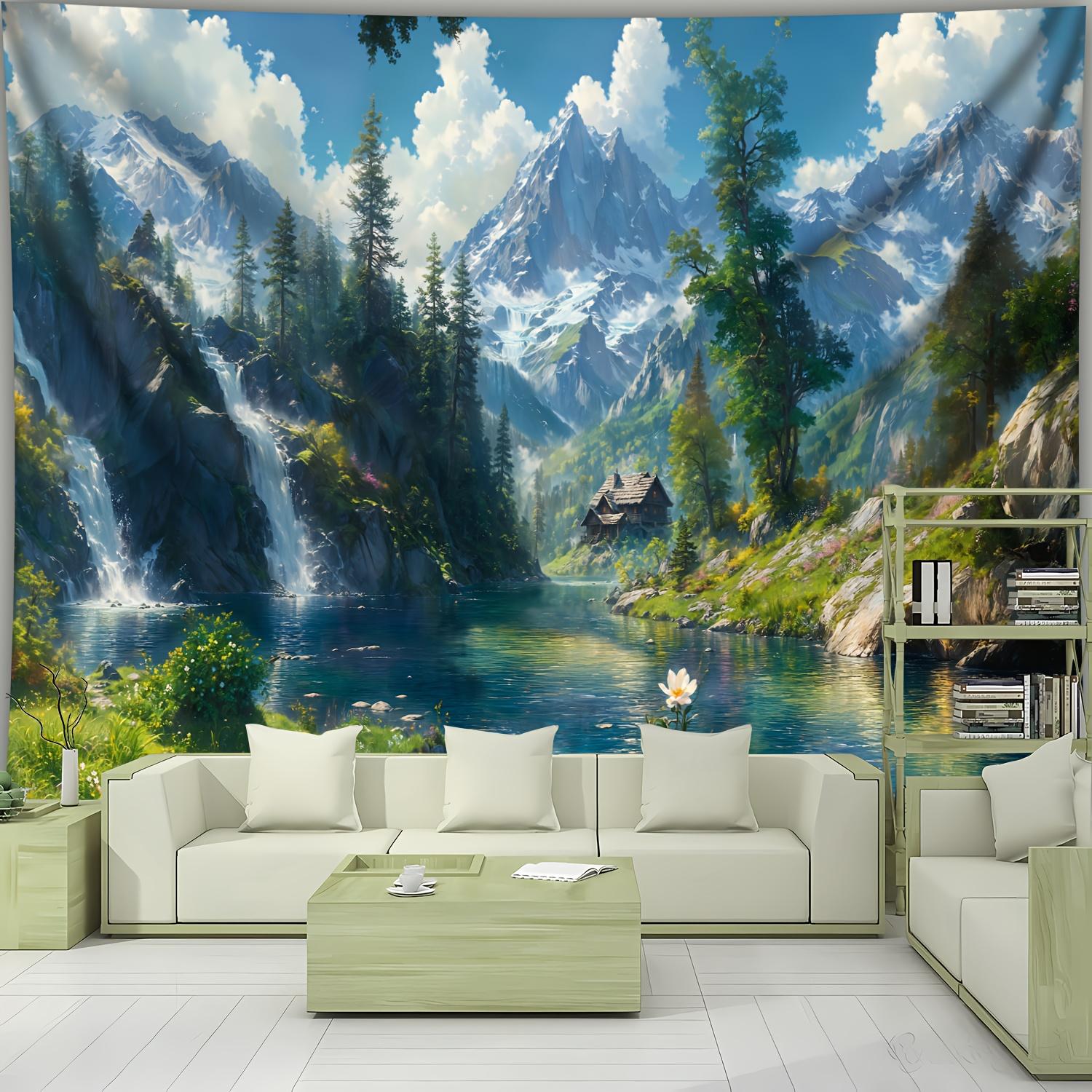 A Large-Sized Tapestry Featuring a Breathtaking Waterfall And Snow-Capped Mountains, Made of Polyester, Perfect for Decorating L 40x60cm
A Large-Sized Tapestry Featuring a Breathtaking Waterfall And Snow-Capped Mountains, Made of Polyester, Perfect for Decorating L 40x60cm