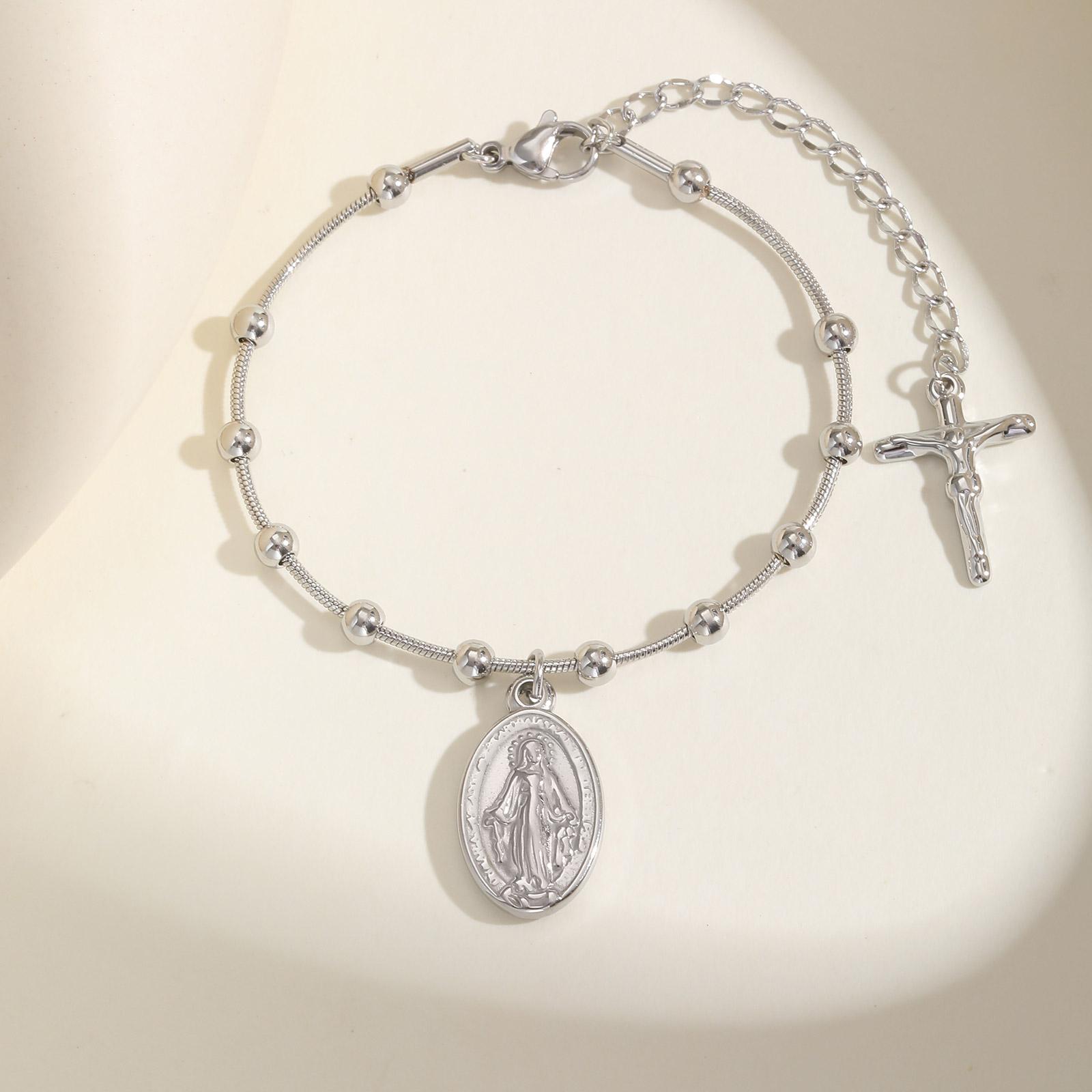Holy Rosary Cross Beaded Bracelets for Women, Snake Chain Vintage Minimalist Charm Bracelets, Stainless Steel Jewelry Gifts
Holy Rosary Cross Beaded Bracelets for Women, Snake Chain Vintage Minimalist Charm Bracelets, Stainless Steel Jewelry Gifts