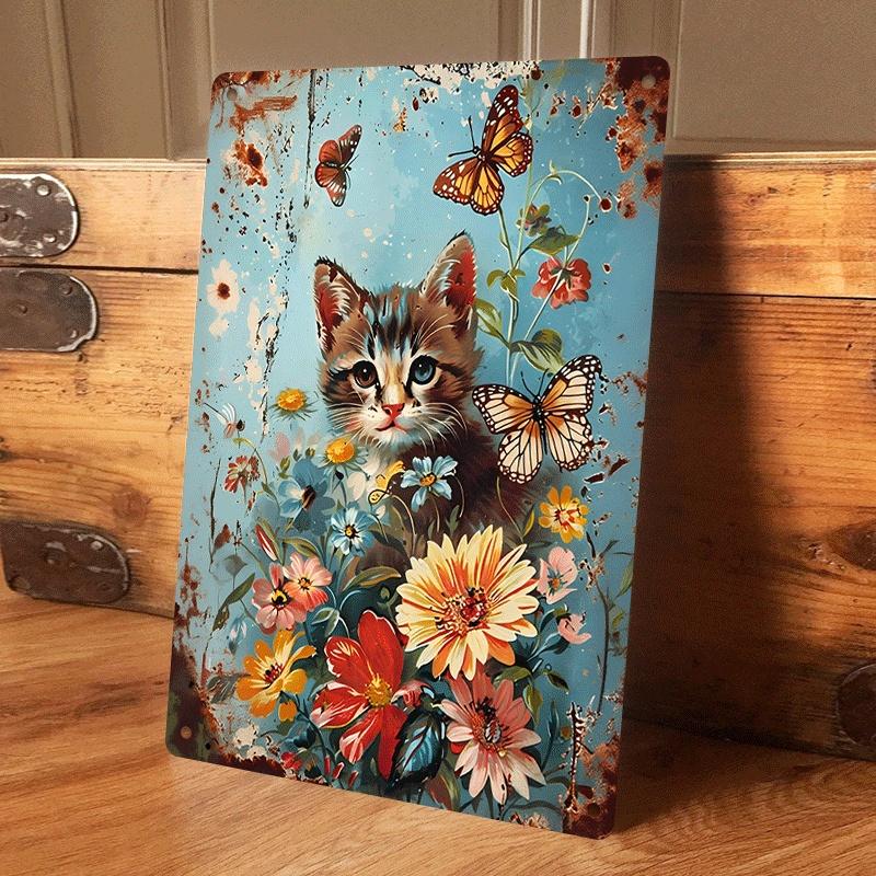 1 piece of rustic retro tinplate wall hanging with cute cat, butterfly, and floral patterns. Ideal for living room, entryway, an (as the picture,20x30cm)
1 piece of rustic retro tinplate wall hanging with cute cat, butterfly, and floral patterns. Ideal for living room, entryway, an (as the picture,20x30cm)