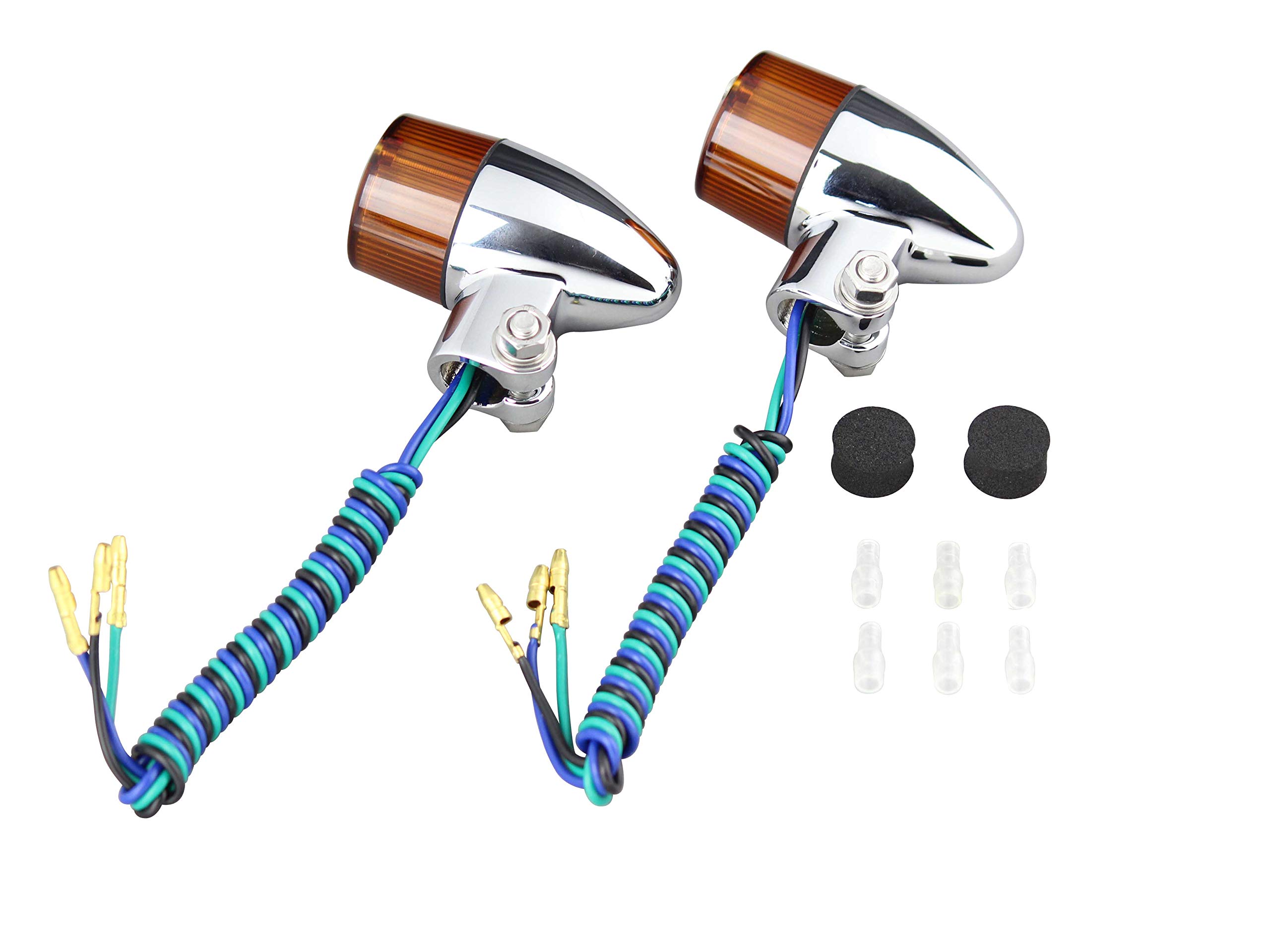 POSH FAITH Motorcycle Turn Signals for Double Chrome Body with Orange 093498 Bullet-Type Bulbs, Lenses,
POSH FAITH Motorcycle Turn Signals for Double Chrome Body with Orange 093498 Bullet-Type Bulbs, Lenses,