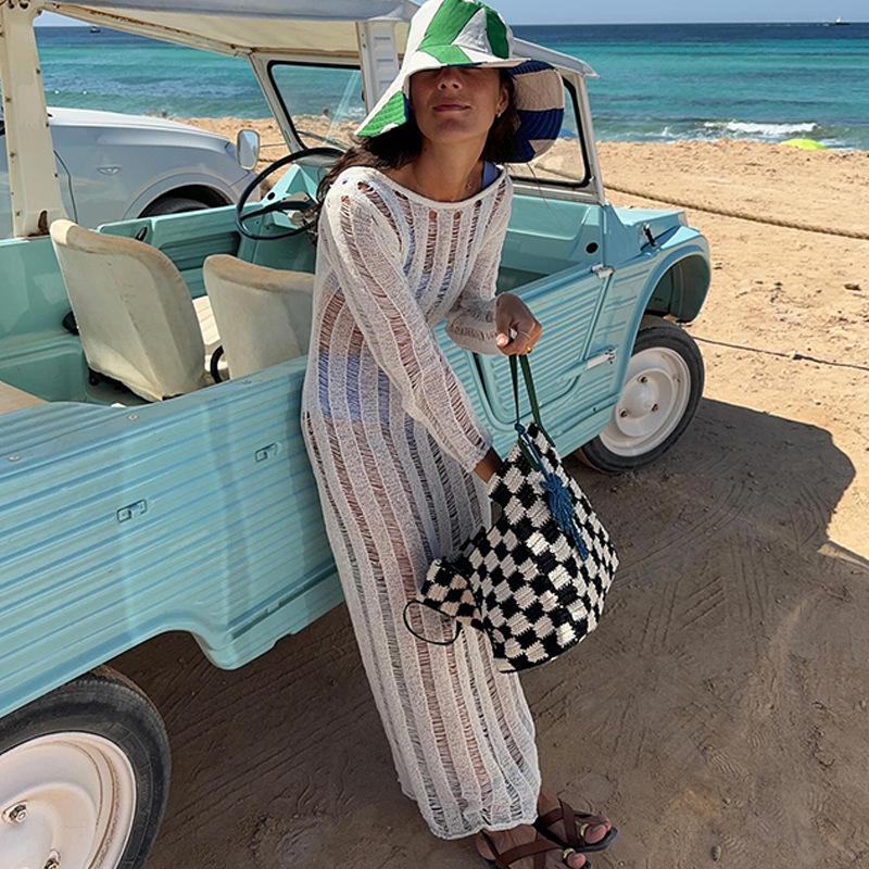 Beach Skirt Women Solid Color Sexy Knitted Beach Bikini Swimsuit Hoodie Dress S білий
Beach Skirt Women Solid Color Sexy Knitted Beach Bikini Swimsuit Hoodie Dress S білий