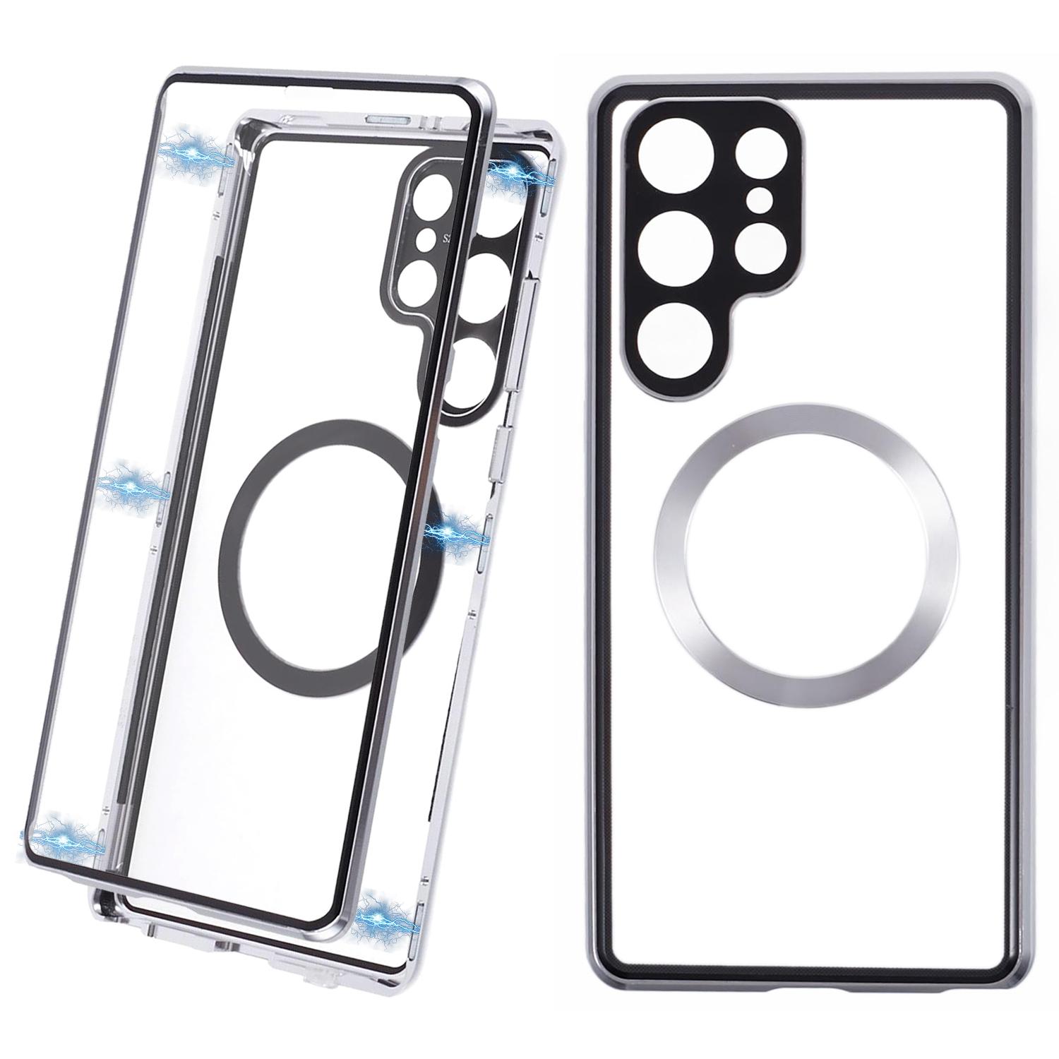 For Samsung Galaxy S24 Ultra Magnetic Phone Case Dual Side Tempered Glass Electroplating Frame Silver
For Samsung Galaxy S24 Ultra Magnetic Phone Case Dual Side Tempered Glass Electroplating Frame Silver