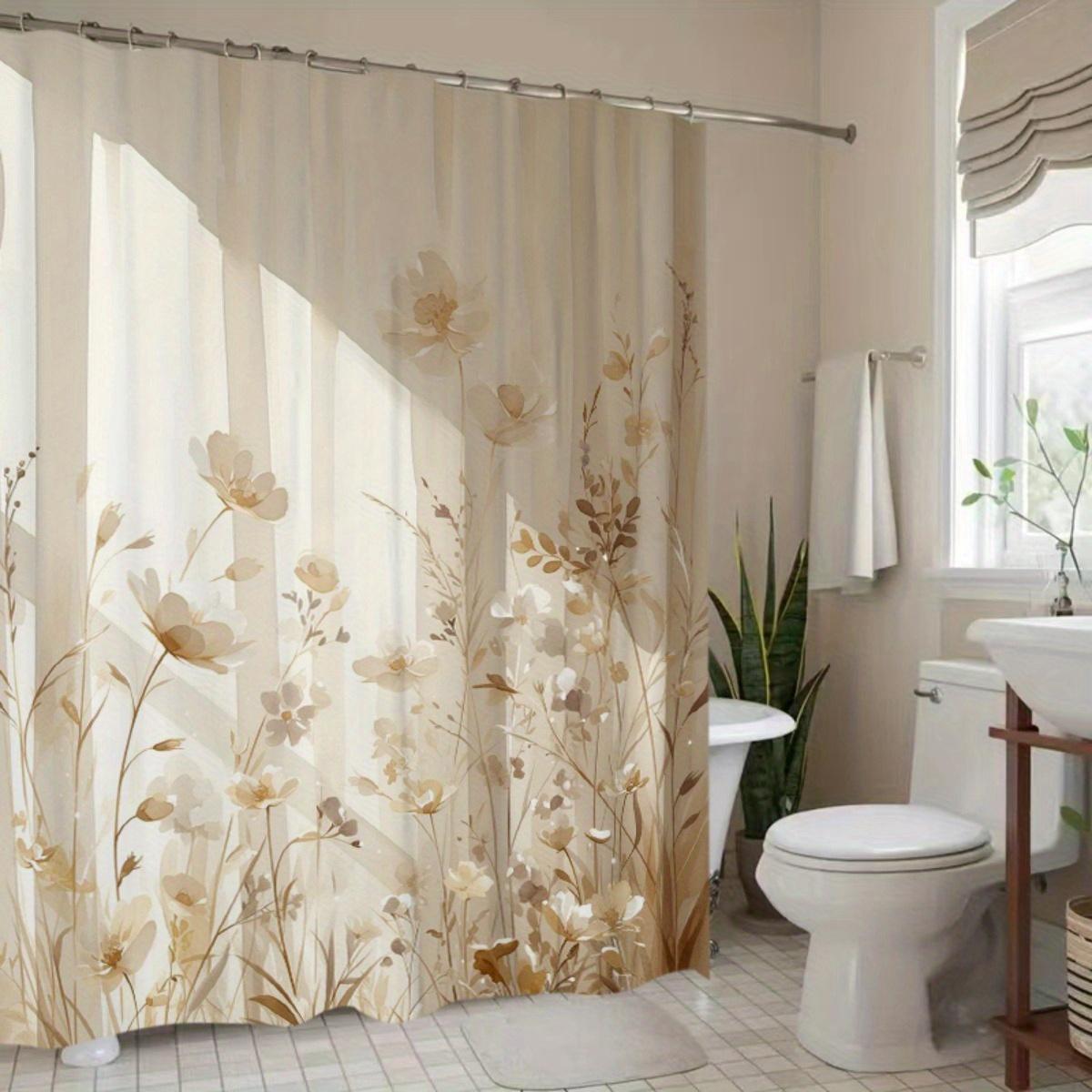 Beige Floral Shower Curtain Soft Light Effect Botanical Design Elegant Bathroom Decor Waterproof Fabric Nature Inspired W60H190(CM)-1 Pcs
Beige Floral Shower Curtain Soft Light Effect Botanical Design Elegant Bathroom Decor Waterproof Fabric Nature Inspired W60H190(CM)-1 Pcs