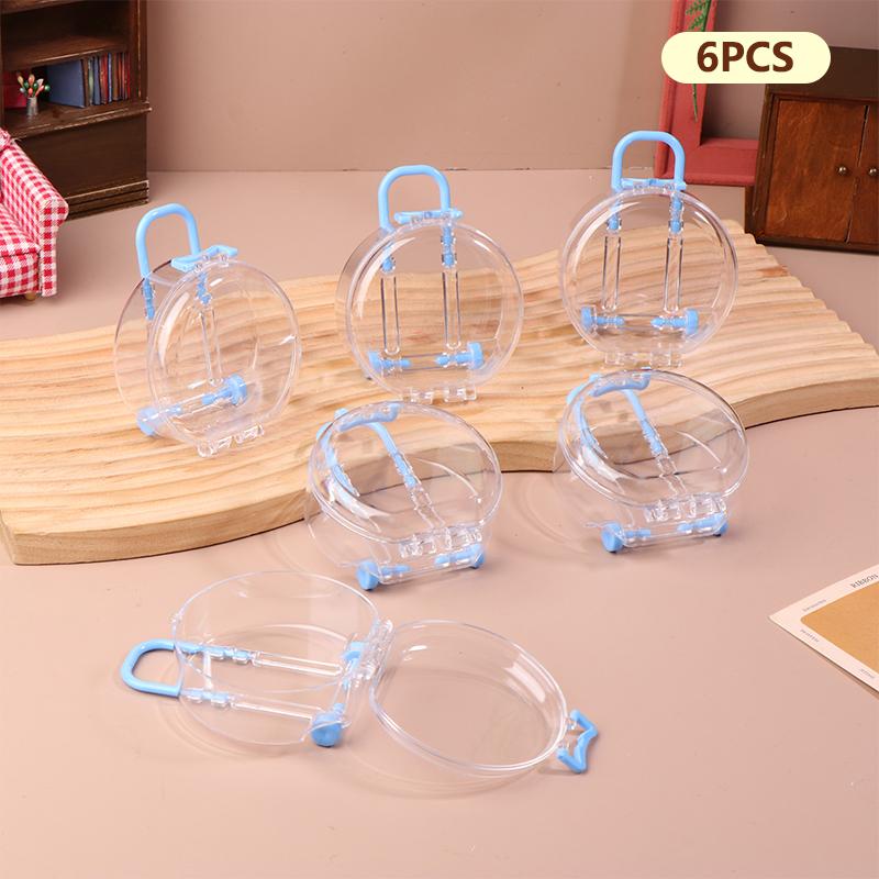 6Pcs Mini Transparent Round Trolley Case Doll Suitcase Dolls House Trunk Small Clutch Ornaments Dollhouse Decoration Toys
6Pcs Mini Transparent Round Trolley Case Doll Suitcase Dolls House Trunk Small Clutch Ornaments Dollhouse Decoration Toys