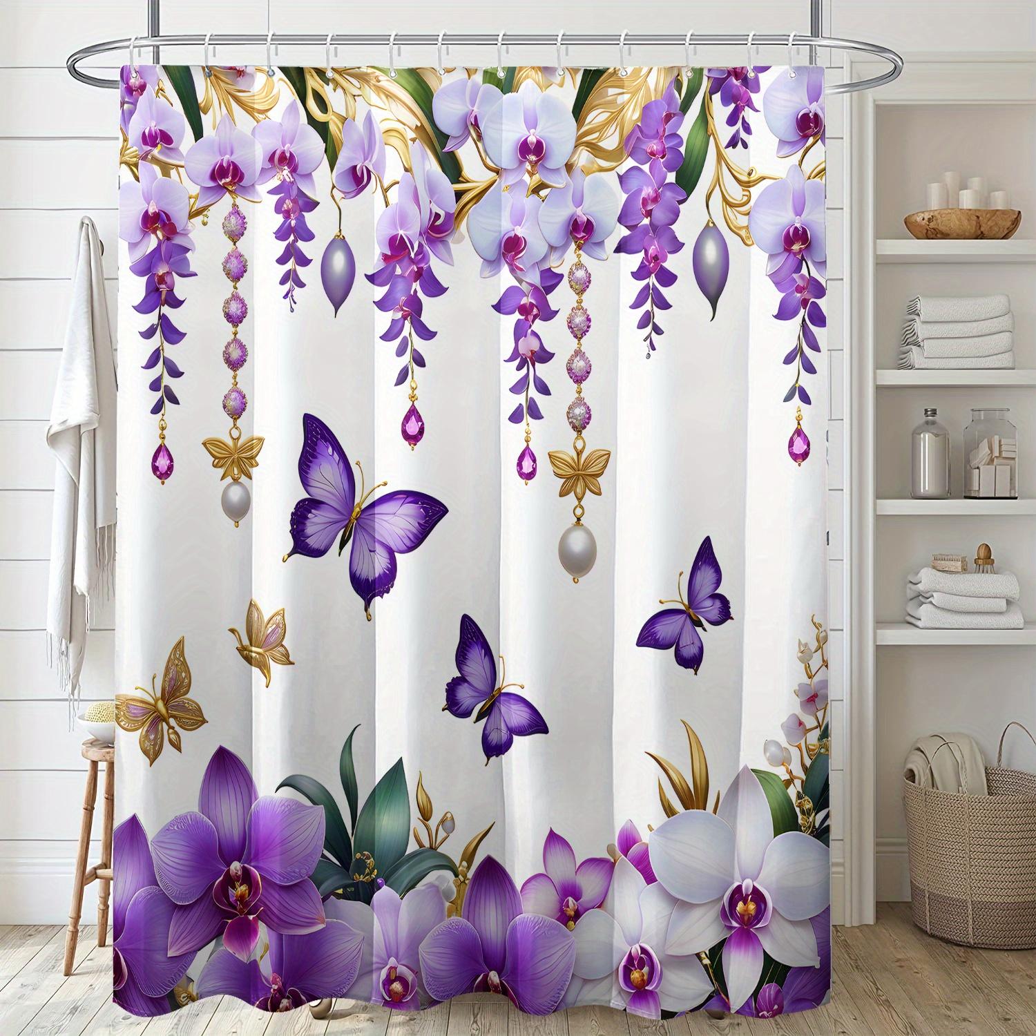 Purple Flower Butterfly Pattern 1Pc Polyester Shower Curtain,Simple Style Window And Wall Bathtub Bathroom Home Decoration W60H190(CM)-1 Pcs
Purple Flower Butterfly Pattern 1Pc Polyester Shower Curtain,Simple Style Window And Wall Bathtub Bathroom Home Decoration W60H190(CM)-1 Pcs