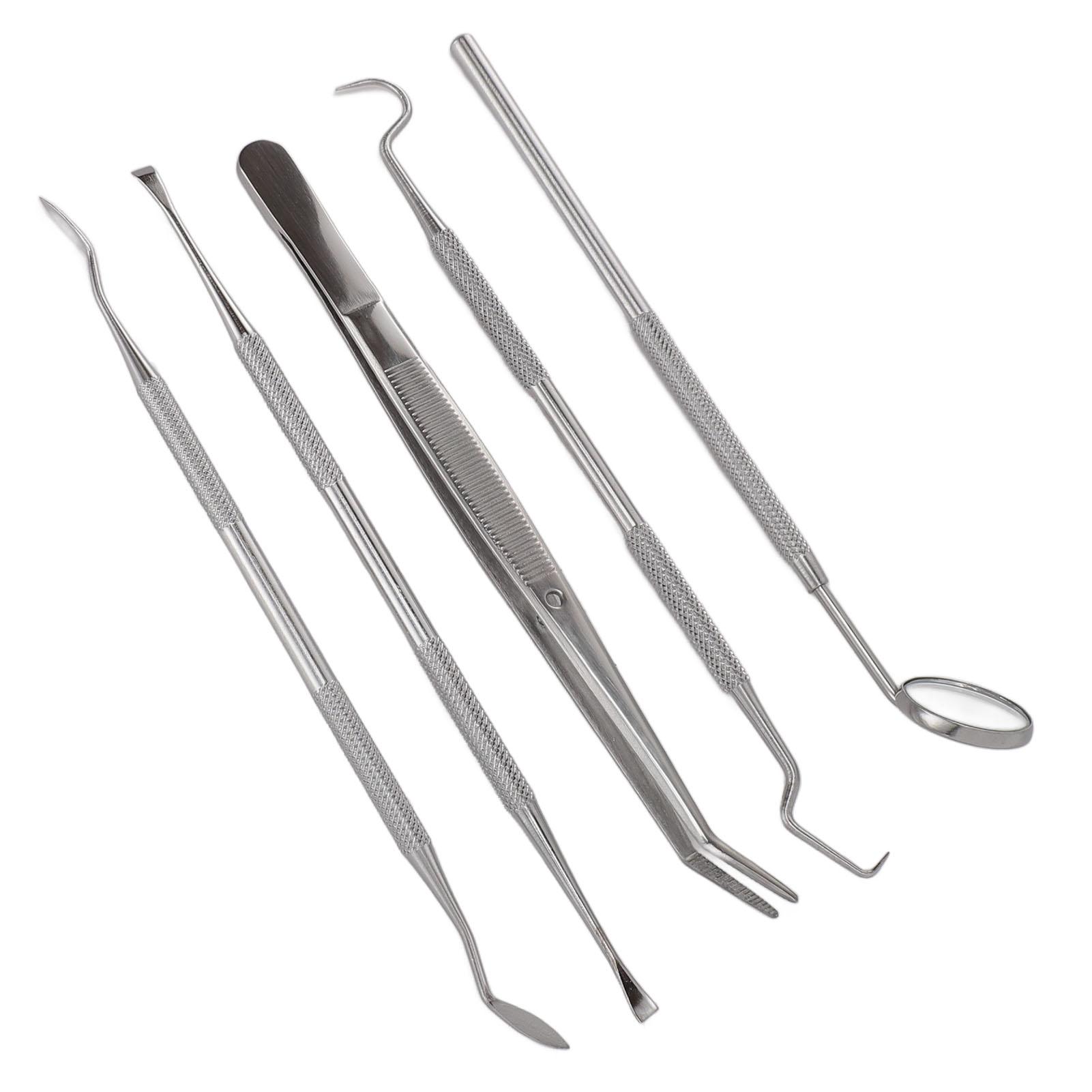 5pcs Dental Tools Pick Hygiene Set Plaque Remover Stainless Steel Tooth Scraper Teeth Cleaning Tools with Oral Mirror
5pcs Dental Tools Pick Hygiene Set Plaque Remover Stainless Steel Tooth Scraper Teeth Cleaning Tools with Oral Mirror