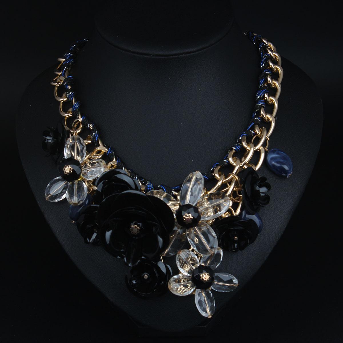 JMXD-Плетеное ожерелье-чокер с цветком для женщин, преувеличенная цепочка для ключицы, западная мода, элегантные бохо-аксессуары