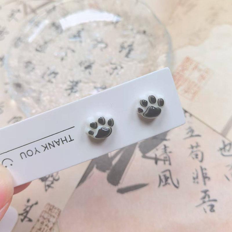 Очаровательные магнитные клипсы для ушей в виде панды - Не требуют прокола, Мультяшный стиль, Девичьи серьги-пусеты в форме сердца