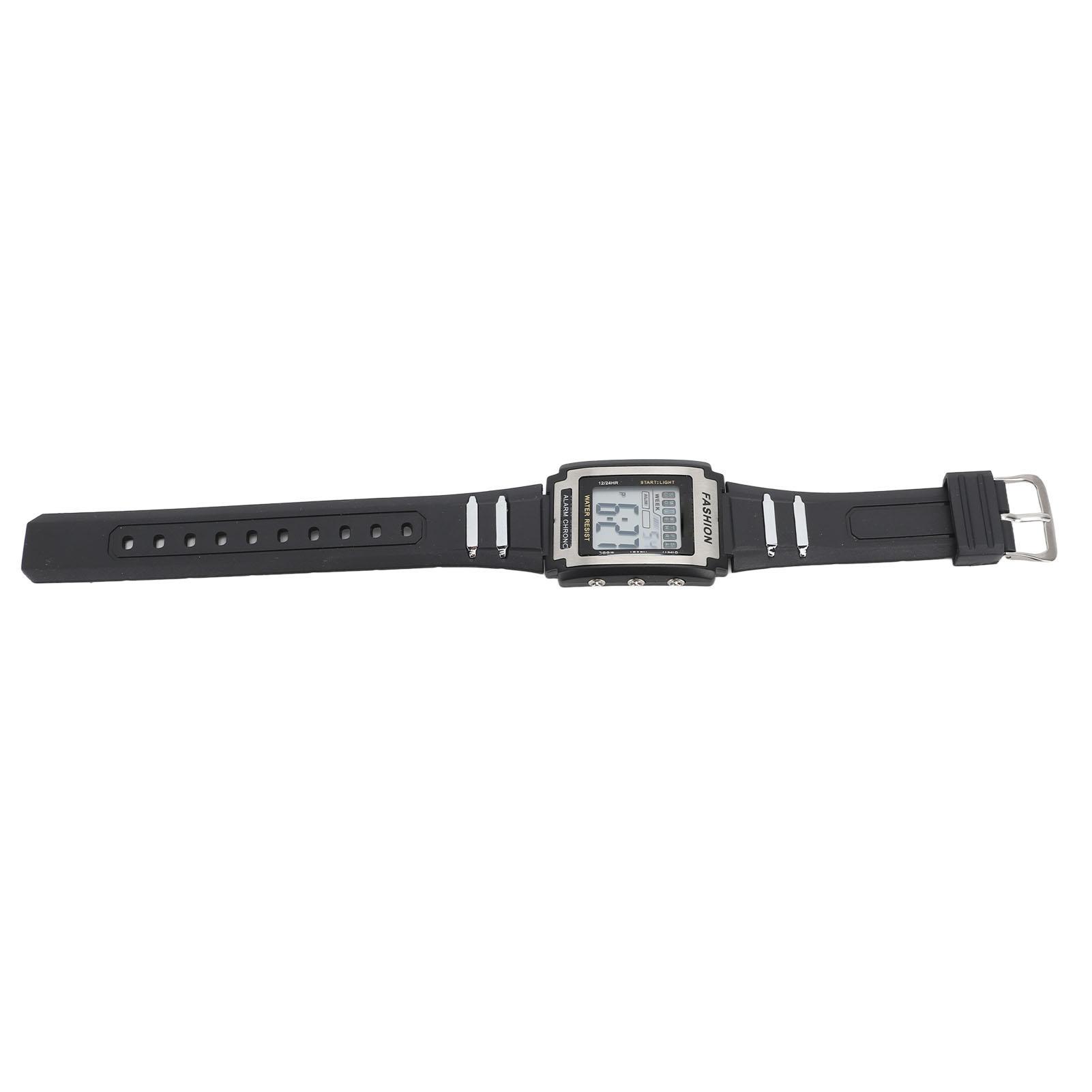 Rectangular Digital Sports Watch Waterproof Luminous Multifunctional Vintage Black Large Screen Digital Watch with Alarm
Rectangular Digital Sports Watch Waterproof Luminous Multifunctional Vintage Black Large Screen Digital Watch with Alarm