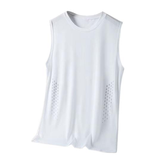 Men Vest Round Neck Sleeveless Breathable Holes Tank Tops Color Block Quick Drying Summer Ice Silk Camisole Fitness Training Activewear M білий
Men Vest Round Neck Sleeveless Breathable Holes Tank Tops Color Block Quick Drying Summer Ice Silk Camisole Fitness Training Activewear M білий