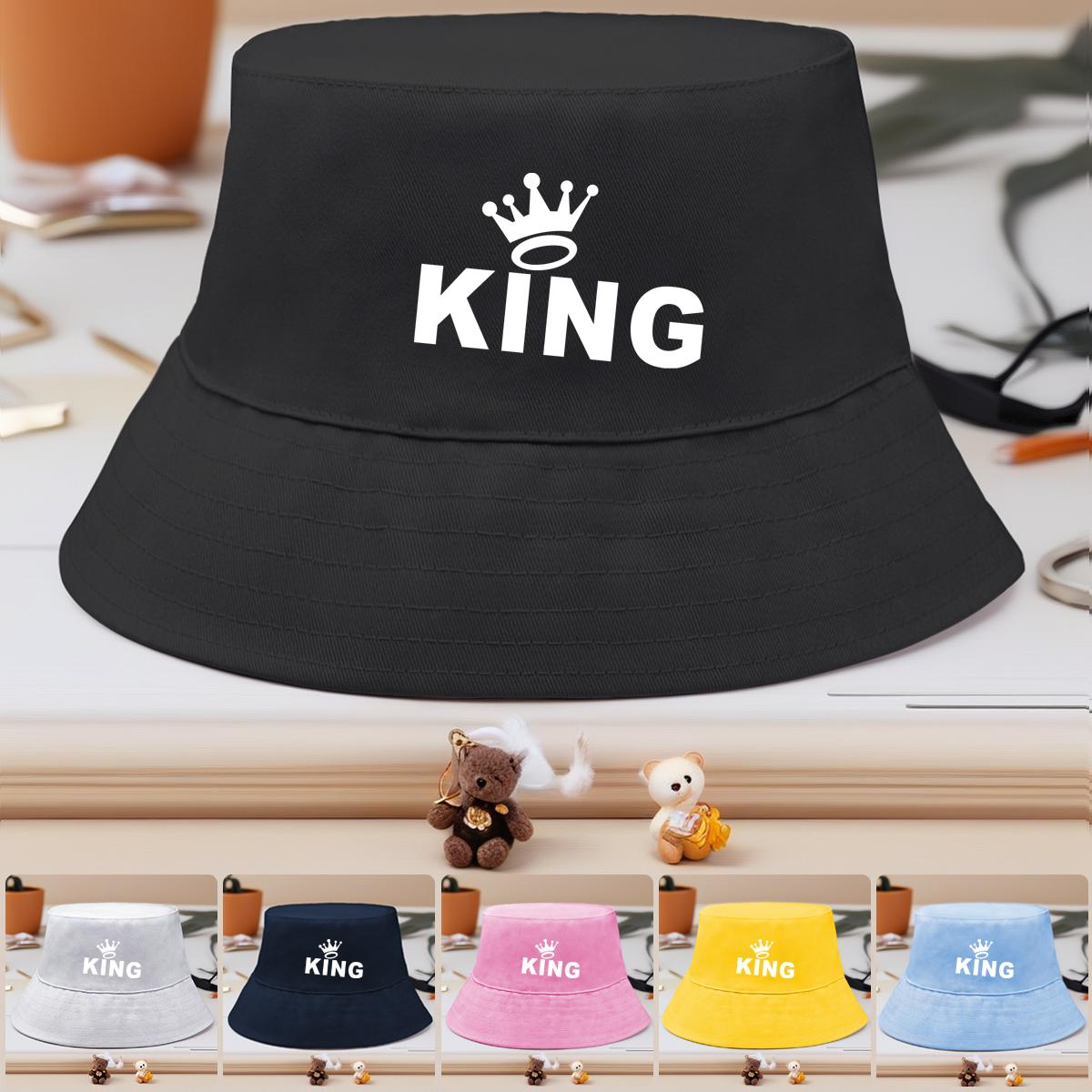 White KING Crown Print Bucket Hat , King Women s Hat Polyester Foldable Simple Beach Cap as the picture темно-синього кольору
White KING Crown Print Bucket Hat , King Women s Hat Polyester Foldable Simple Beach Cap as the picture темно-синього кольору