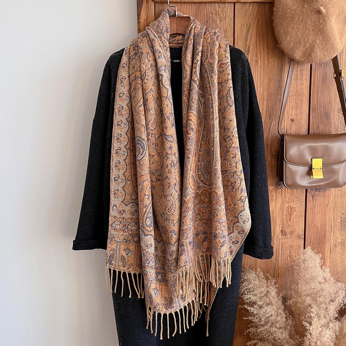 Fashion Women S Winter Warm Cashmere Shawl - Vintage Floral Oil Painting Printed Tasseled Pashmina Thick Wrap
Fashion Women S Winter Warm Cashmere Shawl - Vintage Floral Oil Painting Printed Tasseled Pashmina Thick Wrap
