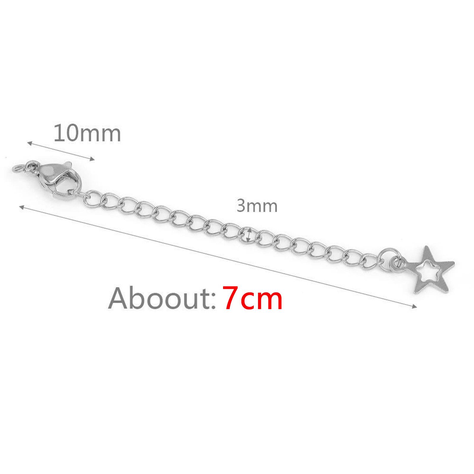 5PCs 7cm Stainless Steel Extended Tail Chains Geometric Heart Round Pendant Chains Diy Jewelry Making Findings Bracelet Necklace About 7cm long
5PCs 7cm Stainless Steel Extended Tail Chains Geometric Heart Round Pendant Chains Diy Jewelry Making Findings Bracelet Necklace About 7cm long
