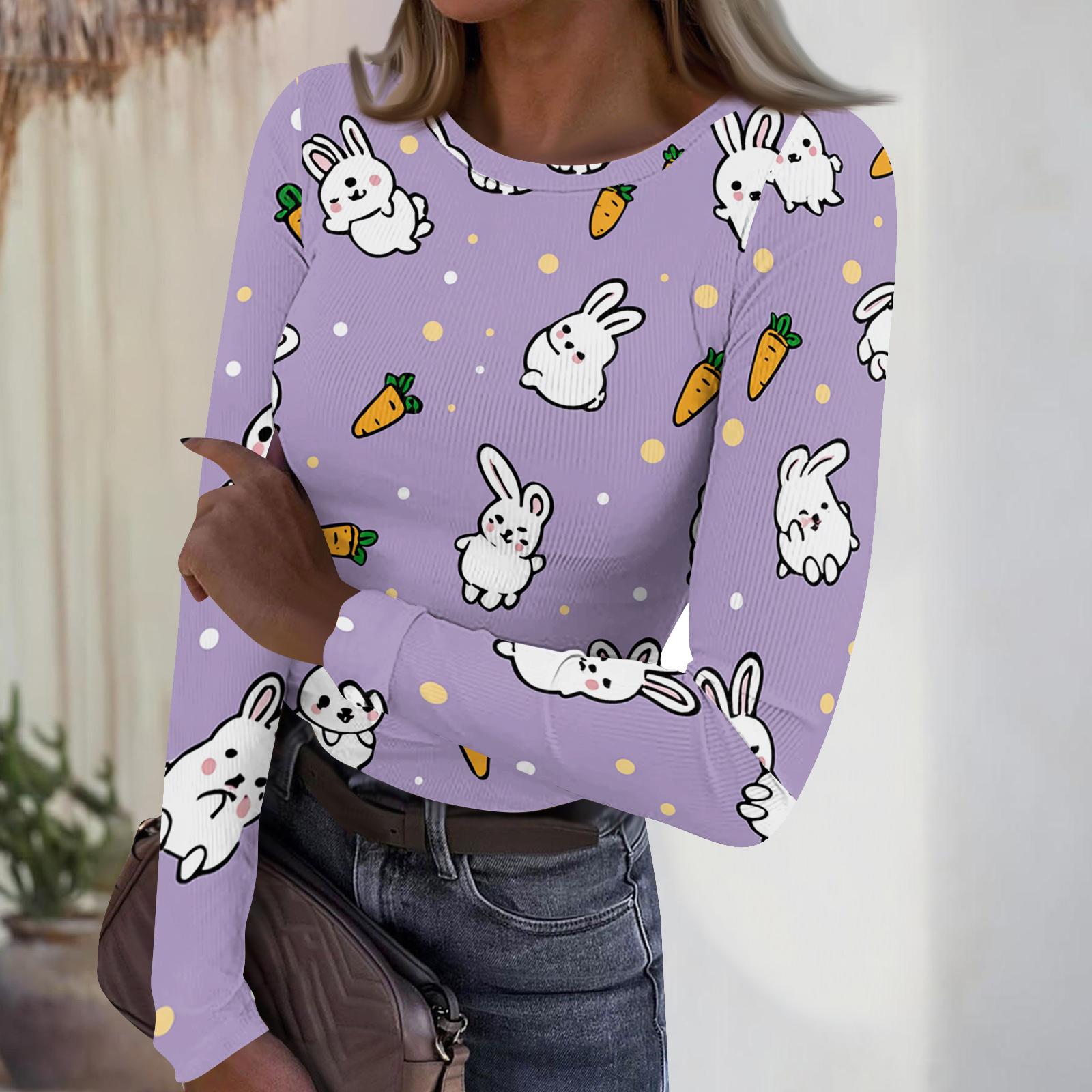 Women s Casual Fashion Round Neck Easter Print Long Sleeve Ribbed Top L
Women s Casual Fashion Round Neck Easter Print Long Sleeve Ribbed Top L