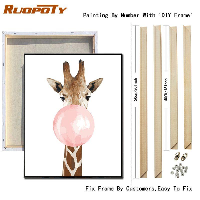 Ruopoty DIY рамка милые животные живопись DIY цифровые картины по номерам наборы красок ручная роспись Современная настенная живопись на холсте для художественных работ 40x50 см
Ruopoty DIY рамка милые животные живопись DIY цифровые картины по номерам наборы красок ручная роспись Современная настенная живопись на холсте для художественных работ 40x50 см