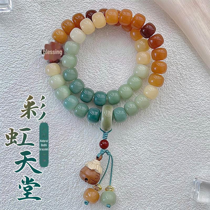 Браслет Rainbow Paradise Gradient Bodhi Root Double Circle - китайский ретро-стиль Play String Double Circle, 10*8MM
Браслет Rainbow Paradise Gradient Bodhi Root Double Circle - китайский ретро-стиль Play String Double Circle, 10*8MM