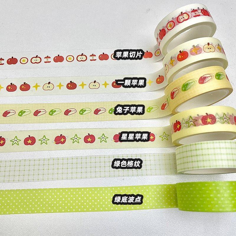 6rolls/set Cute cartoon and paper tape girl heart apple grid pattern hand account decoration sticker DIY adhesive tape strip
6rolls/set Cute cartoon and paper tape girl heart apple grid pattern hand account decoration sticker DIY adhesive tape strip