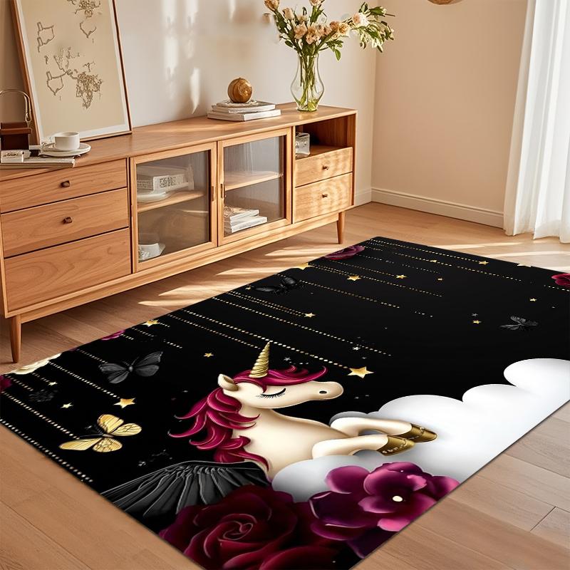 Glam Unicorn Rose Starry Night Area Rug Non Slip Soft Floor Carpet for Living Room Bedroom Kids Room Enchanting Magical Decor 40x60cm
Glam Unicorn Rose Starry Night Area Rug Non Slip Soft Floor Carpet for Living Room Bedroom Kids Room Enchanting Magical Decor 40x60cm