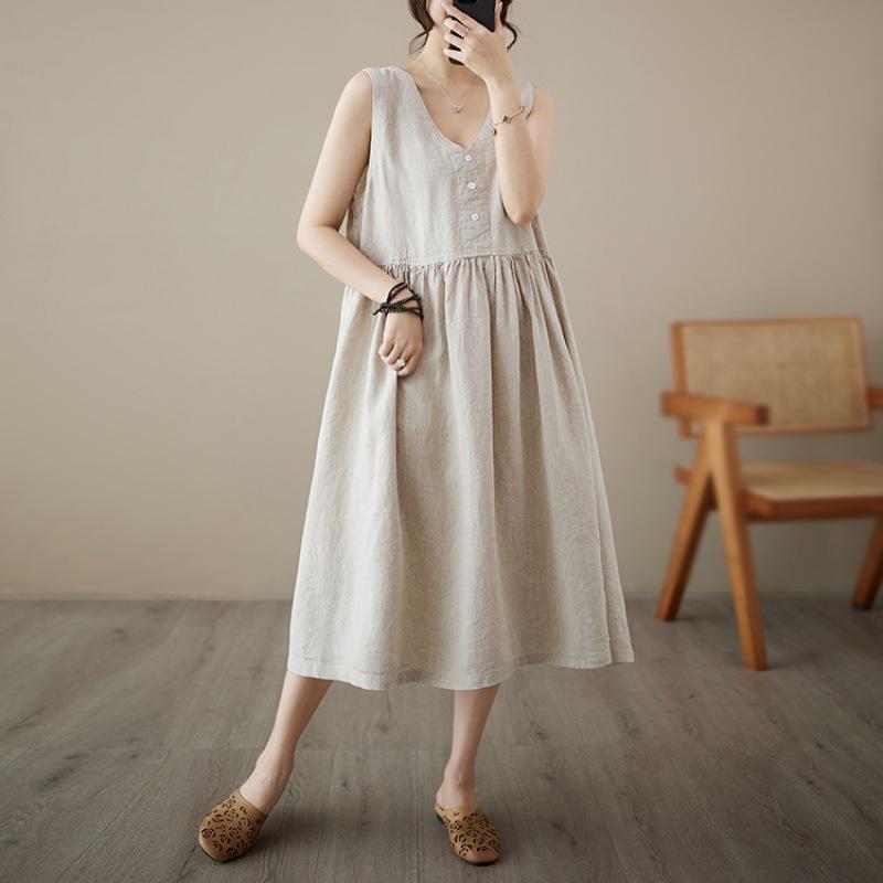 Dress idyllic Nordic foreign trade brocade cotton sleeveless thin dress linen slim-fitting vest skirt summer dress 3XL
Dress idyllic Nordic foreign trade brocade cotton sleeveless thin dress linen slim-fitting vest skirt summer dress 3XL
