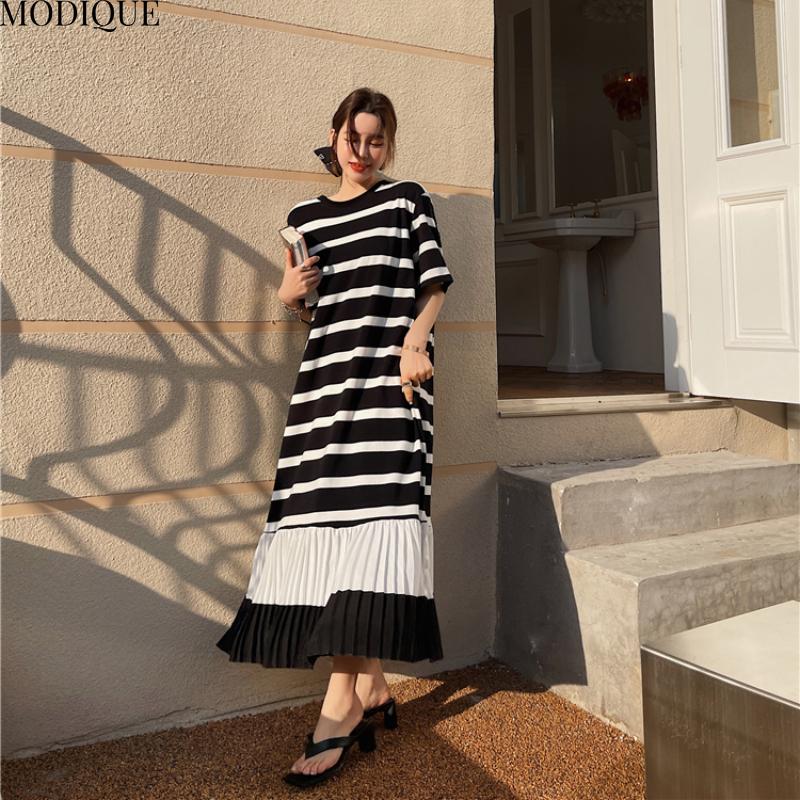 MODIQUE Летние платья больших размеров для женщин, свободные, минималистичные, в полоску, плиссированные, пэчворк, длинные, женские, повседневные, с коротким рукавом, с круглым вырезом 3XL
MODIQUE Летние платья больших размеров для женщин, свободные, минималистичные, в полоску, плиссированные, пэчворк, длинные, женские, повседневные, с коротким рукавом, с круглым вырезом 3XL