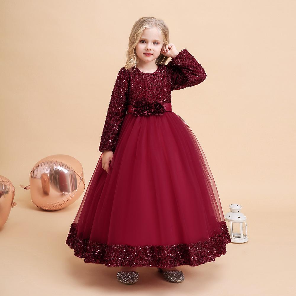 Christmas European & American Style Girls Sequined Long-Sleeve Ball Gown 160cm
Christmas European & American Style Girls Sequined Long-Sleeve Ball Gown 160cm