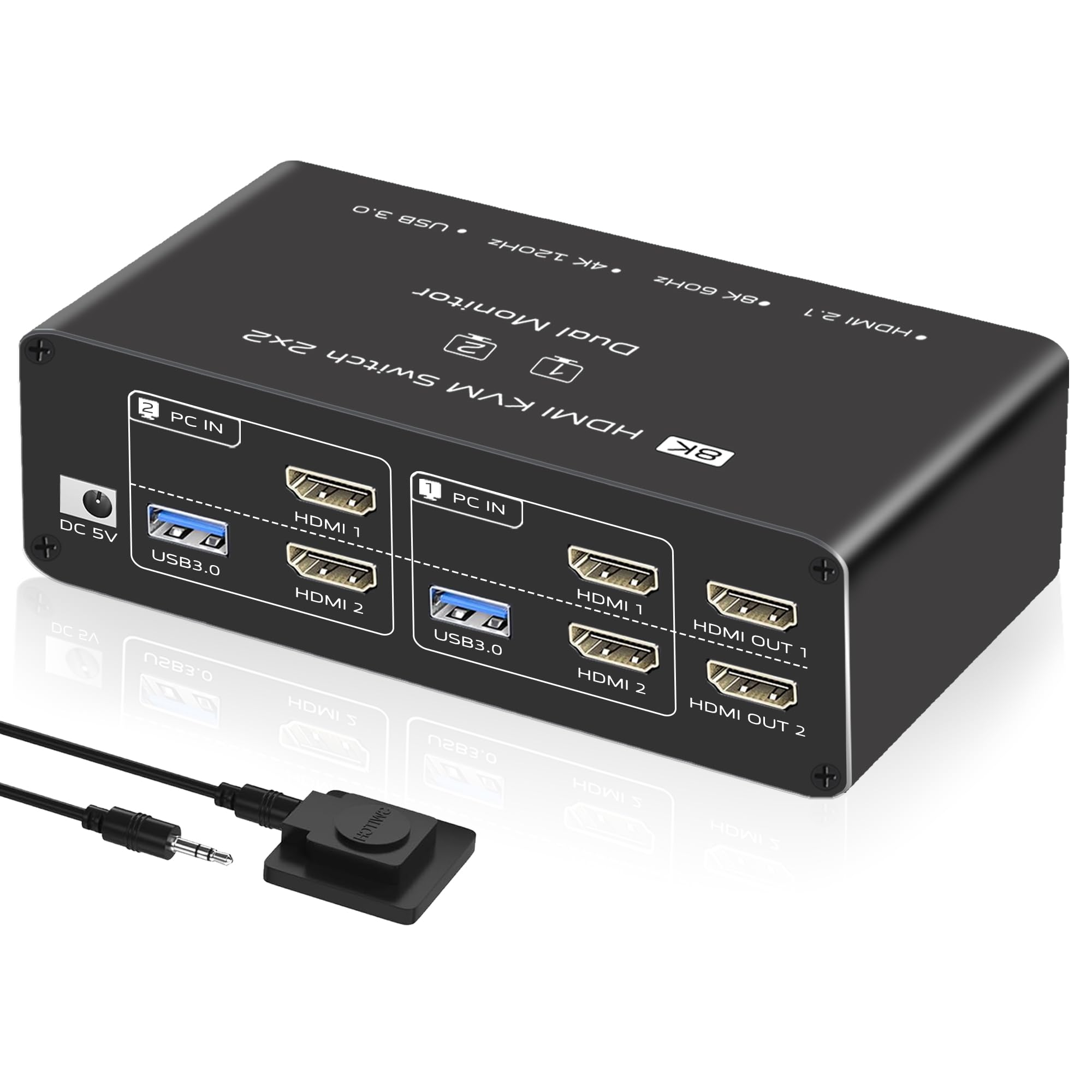 Двойной HDMI KVM-переключатель KVM-переключатель 4K 144 Гц Переключатель 2 мониторов и дисплеев 2 входа 2 выхода Совместное использование 2 экранов с 2 ПК Совместное использование USB 2 входа 4 выхода
Двойной HDMI KVM-переключатель KVM-переключатель 4K 144 Гц Переключатель 2 мониторов и дисплеев 2 входа 2 выхода Совместное использование 2 экранов с 2 ПК Совместное использование USB 2 входа 4 выхода