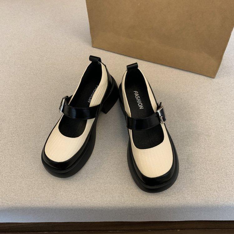 Mary Jane shoes British style black small leather shoes thick heel shallow mouth with single shoes round head platform loafers women s shoes 40
Mary Jane shoes British style black small leather shoes thick heel shallow mouth with single shoes round head platform loafers women s shoes 40