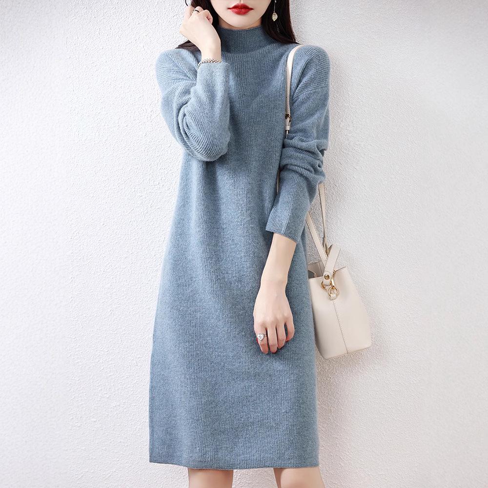 New Women s Long 100% Wool Dress: Autumn/Winter, Half-High Neck, Straight Knit Style. XL (125-135 jin)
New Women s Long 100% Wool Dress: Autumn/Winter, Half-High Neck, Straight Knit Style. XL (125-135 jin)