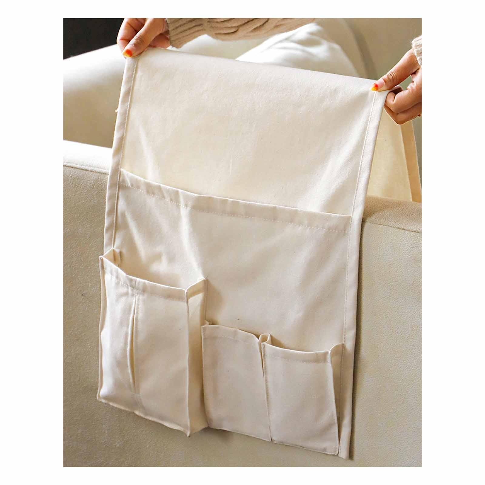 Hanging Sofa Armrest Organizer Storage Bag White Canvas Spacious Holder for Books and Remotes білий
Hanging Sofa Armrest Organizer Storage Bag White Canvas Spacious Holder for Books and Remotes білий