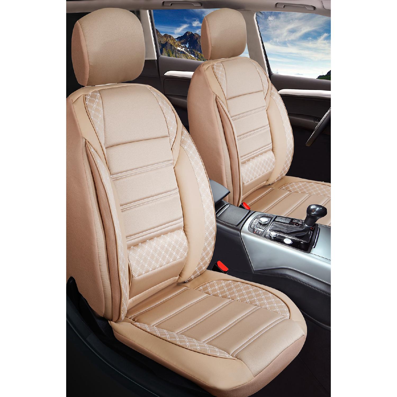 Универсальный чехол для автомобильного сиденья Vera Beige с кожаной деталью, совместимый с легковыми автомобилями, набор из 5 шт.
Универсальный чехол для автомобильного сиденья Vera Beige с кожаной деталью, совместимый с легковыми автомобилями, набор из 5 шт.