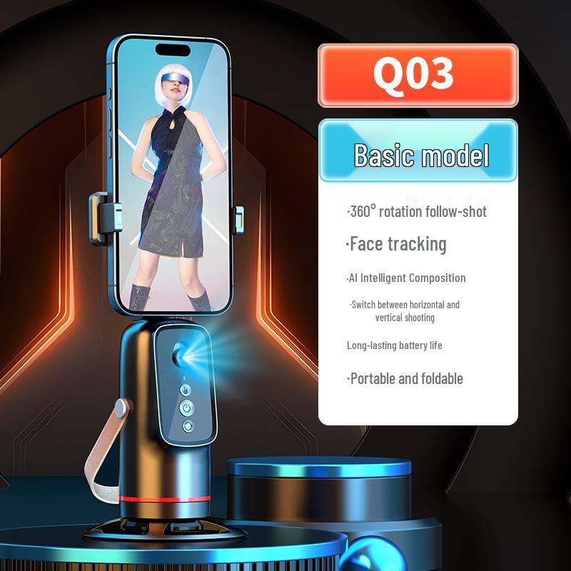 Q03 Face Tracking Gimbal: 306° Panoramic Rotation Mobile Phone Stand for Live Streaming
Q03 Face Tracking Gimbal: 306° Panoramic Rotation Mobile Phone Stand for Live Streaming
