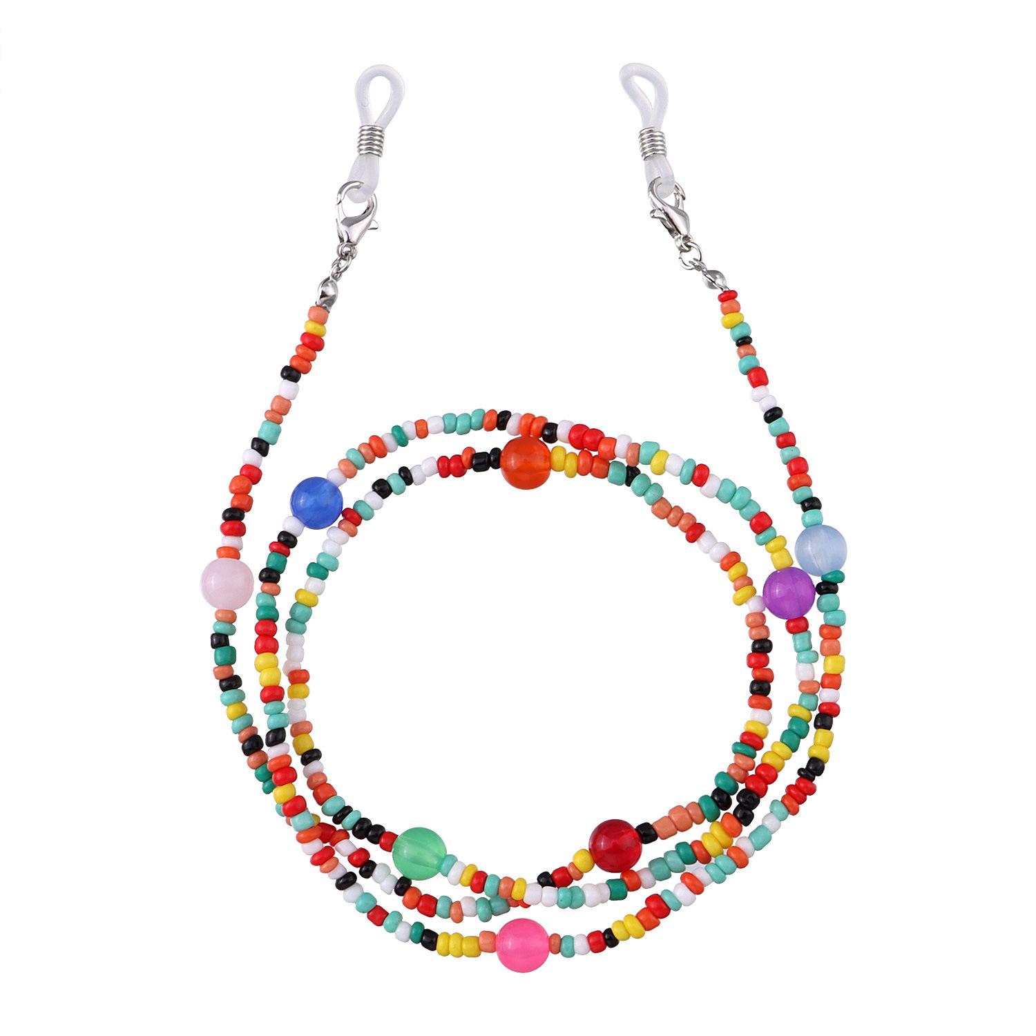 Accessories, fashionable candy-colored round bead rice bead glasses chain, versatile multi-purpose non-slip and anti-lost lanyard
Accessories, fashionable candy-colored round bead rice bead glasses chain, versatile multi-purpose non-slip and anti-lost lanyard