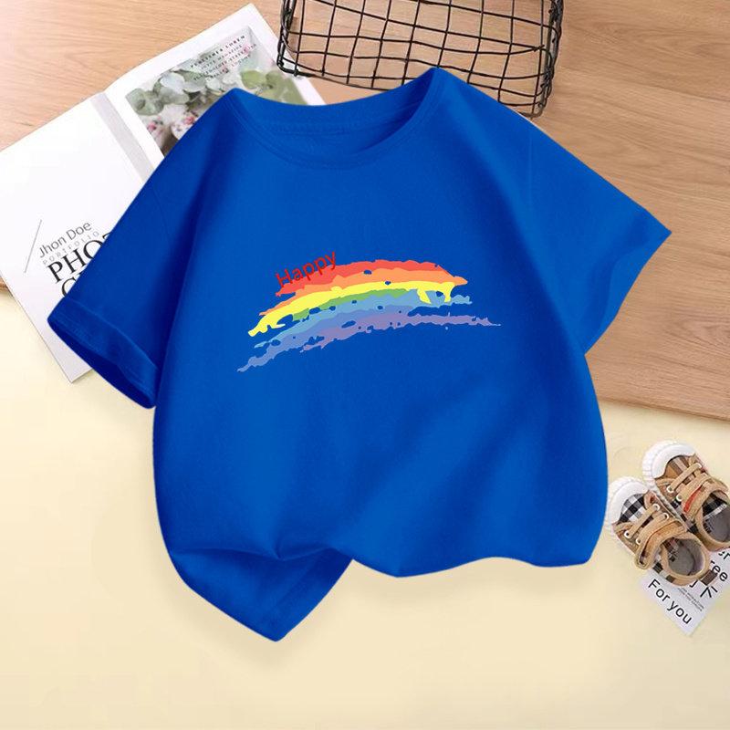 Summer New Children s T-shirt with Rainbow and Sun Print, Trendy Parent-child Brand Crew Neck 150
Summer New Children s T-shirt with Rainbow and Sun Print, Trendy Parent-child Brand Crew Neck 150