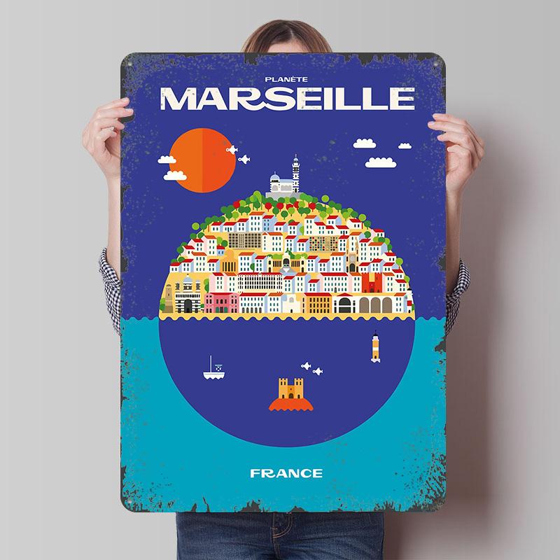 Marseille France Travel Poster Customized Wall Art Vintage Metal Signs Retro Tin Plaque for Man Cave Home Decor Decoration Room 7.9x11.8In(20x30cm)
Marseille France Travel Poster Customized Wall Art Vintage Metal Signs Retro Tin Plaque for Man Cave Home Decor Decoration Room 7.9x11.8In(20x30cm)