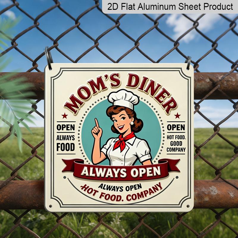 2D Flat - 1pc, Vintage Metal Aluminum Decorative Sign, Mom S Diner Retro Slogan for Kitchen, Restaurant, Porch, Foyer, Room Decor Suitable for 20*20cm
2D Flat - 1pc, Vintage Metal Aluminum Decorative Sign, Mom S Diner Retro Slogan for Kitchen, Restaurant, Porch, Foyer, Room Decor Suitable for 20*20cm