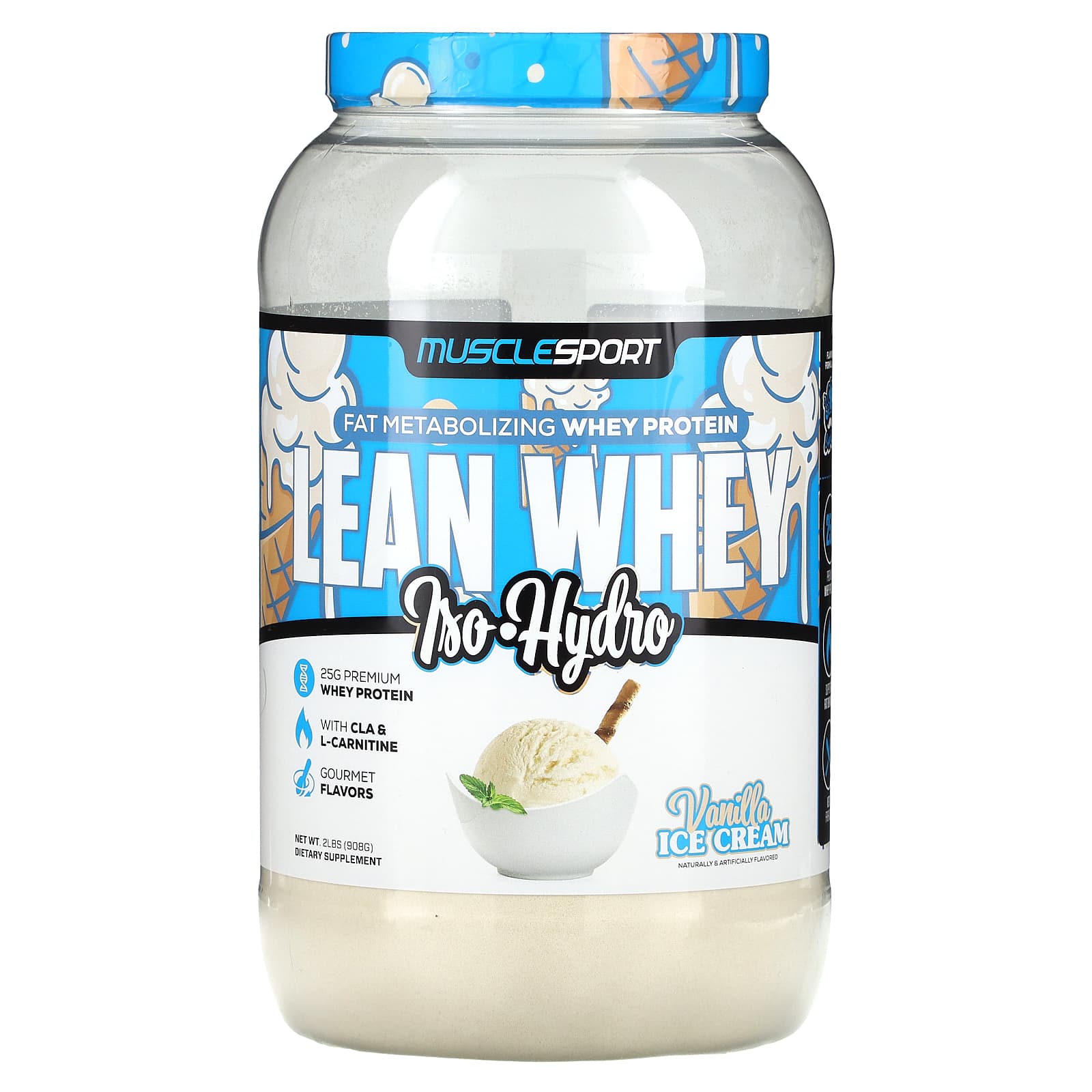 Lean Whey, Iso-Hydro, Vanilla Ice Cream, 908G(2Lb)
Lean Whey, Iso-Hydro, Vanilla Ice Cream, 908G(2Lb)