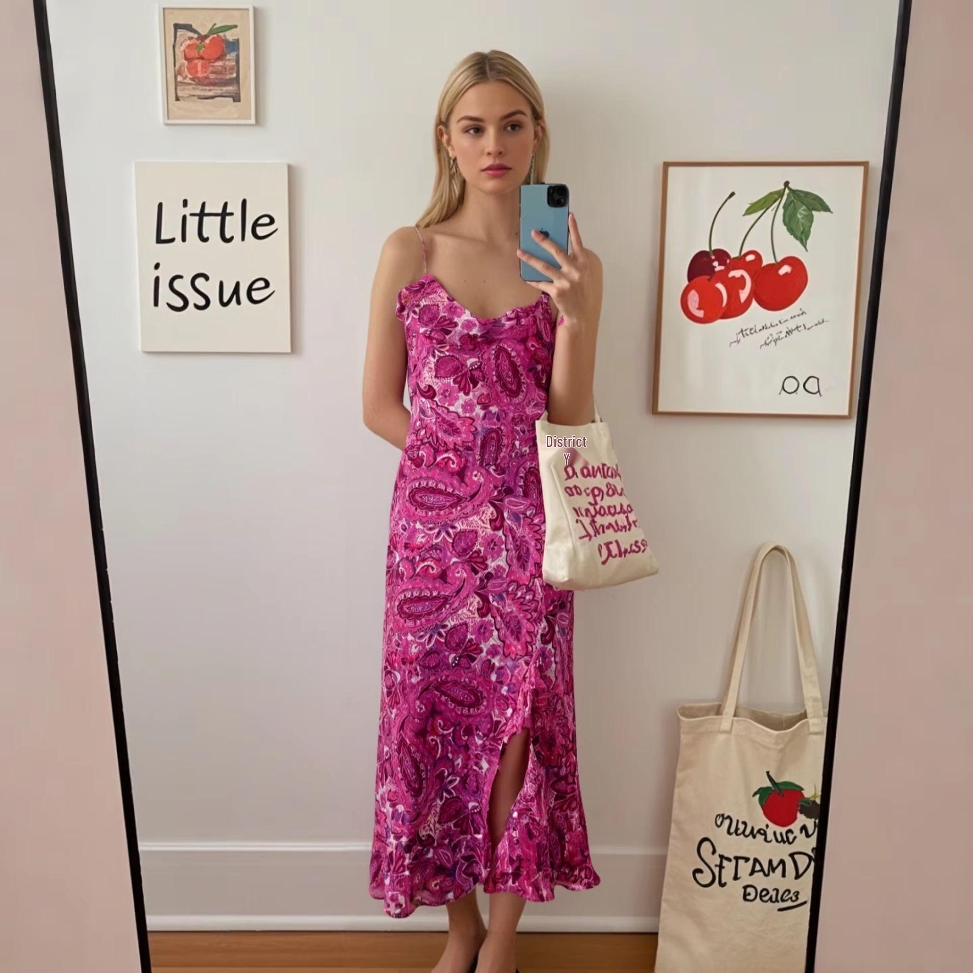 2025 Spring/Summer Women s Slim V-Neck Backless Tie Detail Long Slip Dress Small маджента
2025 Spring/Summer Women s Slim V-Neck Backless Tie Detail Long Slip Dress Small маджента