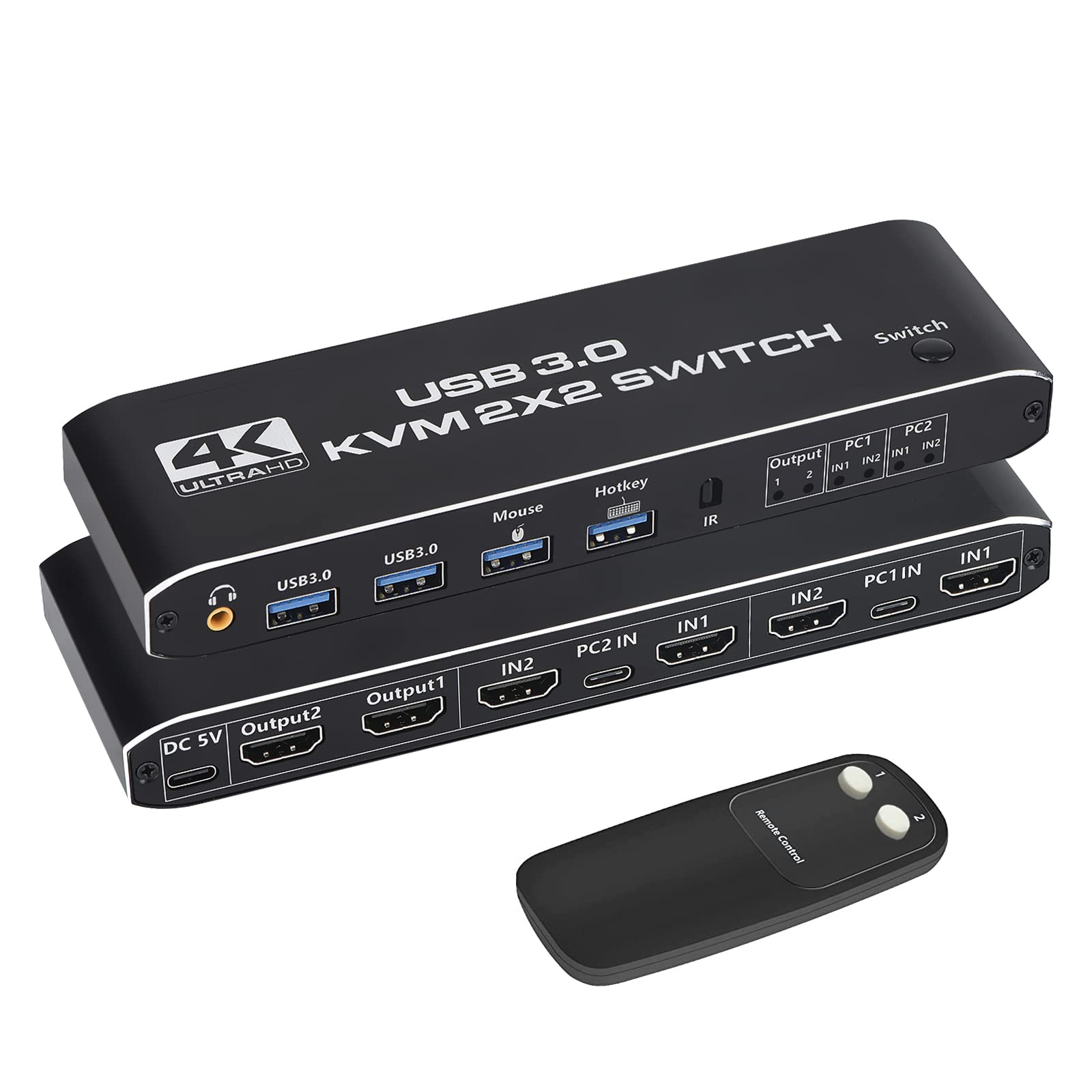 HDMI KVM-перемикач 2 входи 2 виходи KVM-перемикач 2x2 4 порти USB KVM Спільне використання 2 комп’ютерів із 2 моніторами Бездротовий USB Підтримка камери USB mm Аудіо ІЧ-пульт дистанційного керування
HDMI KVM-перемикач 2 входи 2 виходи KVM-перемикач 2x2 4 порти USB KVM Спільне використання 2 комп’ютерів із 2 моніторами Бездротовий USB Підтримка камери USB mm Аудіо ІЧ-пульт дистанційного керування